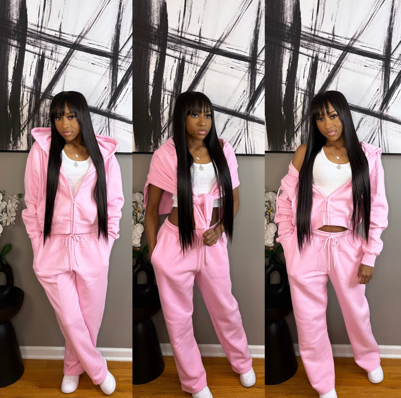 Soft Pink “Boyfriend” Jogger 3PC
