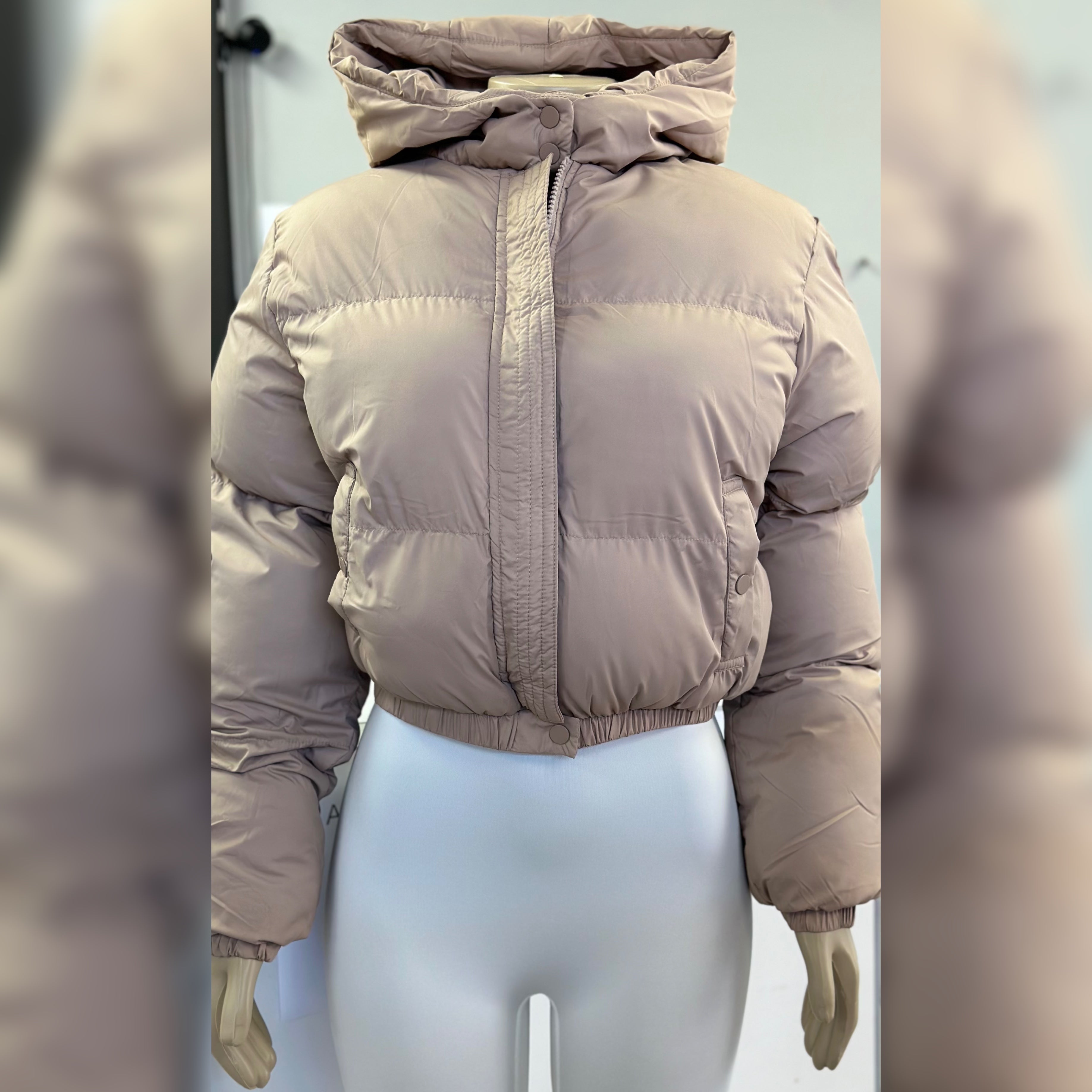 Nude Hooded Puffer Coat