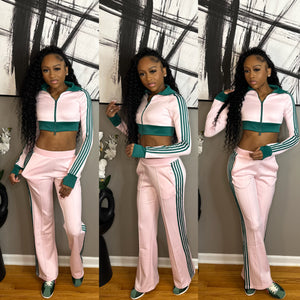 Pink/Green “Stripe” Set