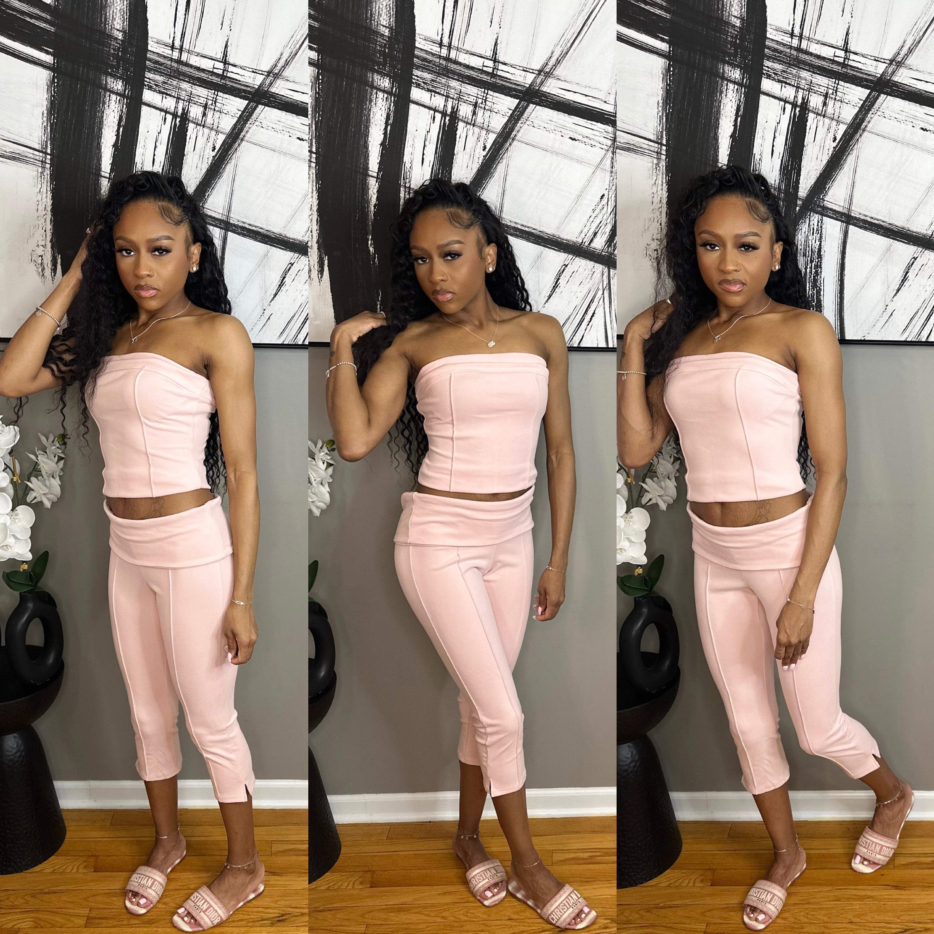 Soft Pink “Jane” Capri Set