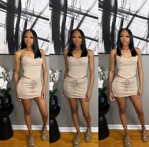 Ash Brown “Dani” Skirt set