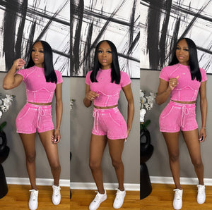 Pink “Mena” Short Set