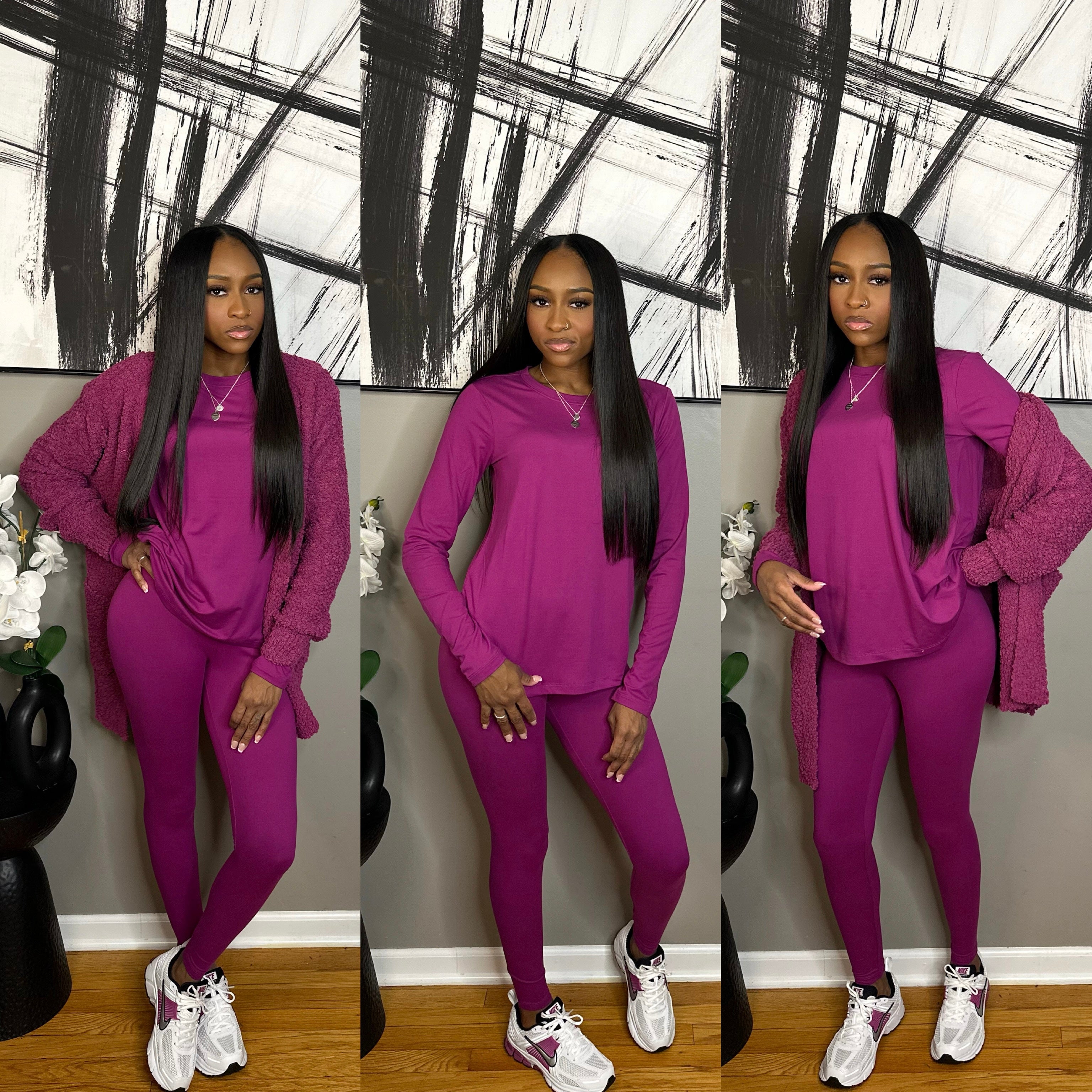Plum “Lucy” 3PC Comfy Set