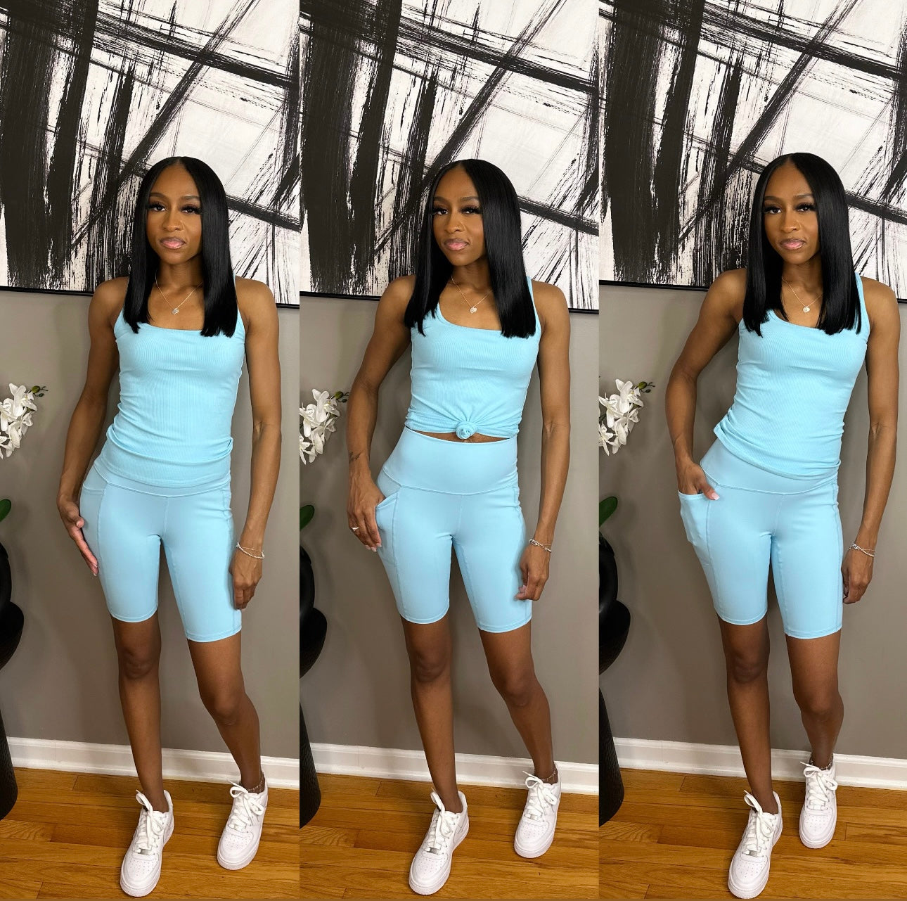 Aqua Blue “Zena” Short Set