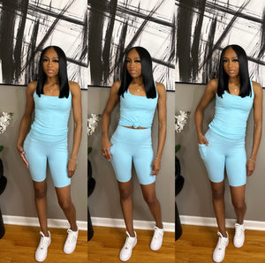 Aqua Blue “Zena” Short Set