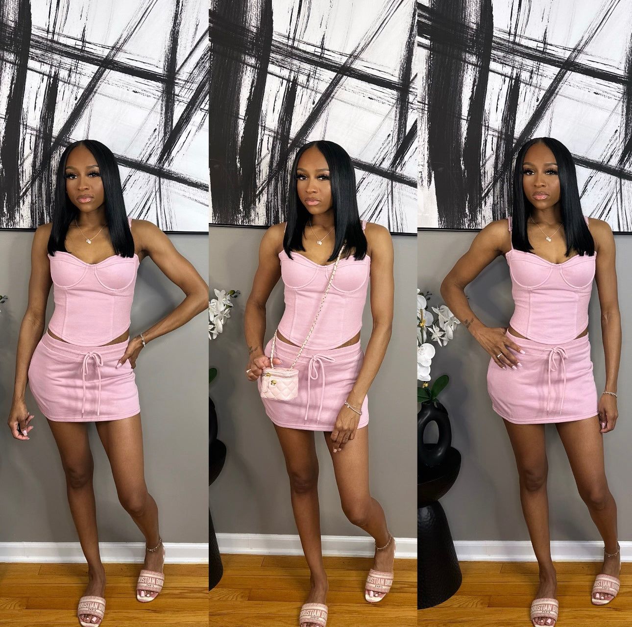 Pink “Dani” Skirt set